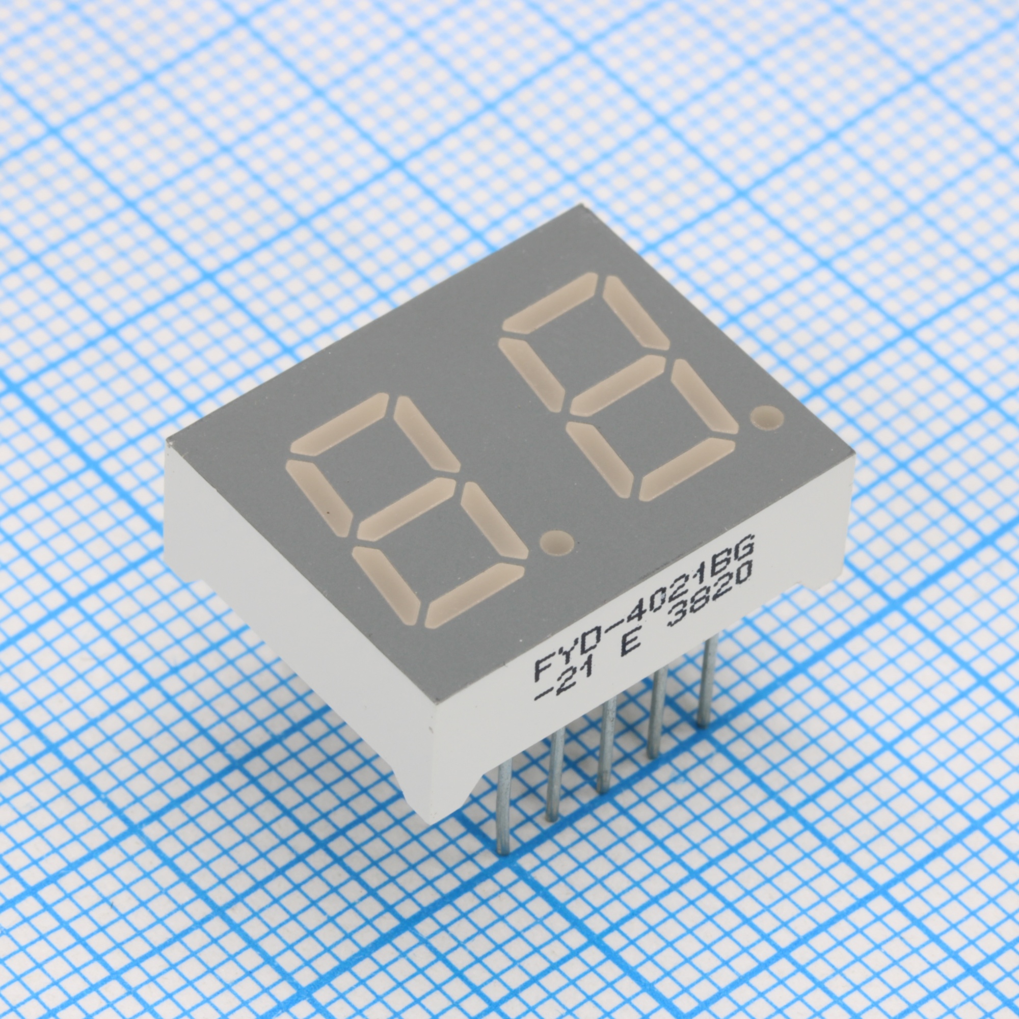 FYD-4021BG-21 - 2-х разрядный индикатор 10,2мм/зеленый/570нм/14-18мкд/ОА