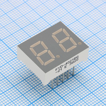 FYD-4021BG-21 - 2-х разрядный индикатор 10,2мм/зеленый/570нм/14-18мкд/ОА