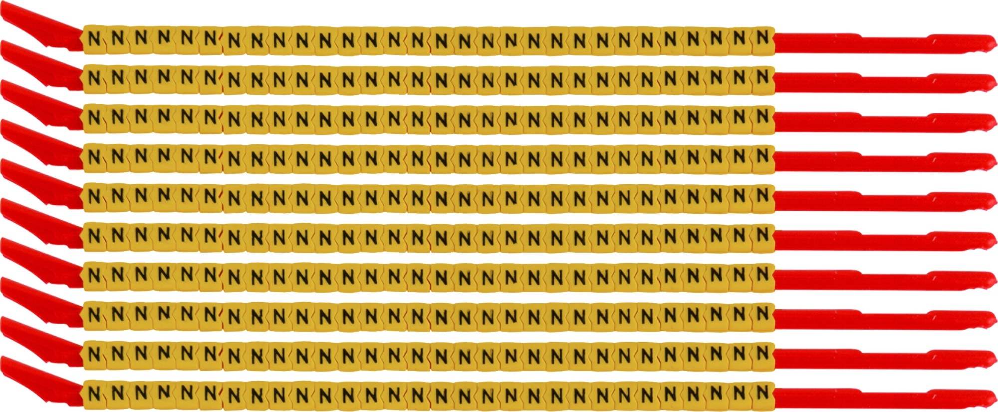 brd333123 - SCNG-10-N клипсы жёлтые, 300шт/упак, для провода 2,8-3,4мм диаметра, легенда N