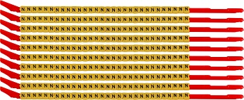 brd333123 - SCNG-10-N клипсы жёлтые, 300шт/упак, для провода 2,8-3,4мм диаметра, легенда N