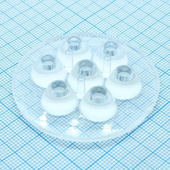 C11682_ANNA-50-7-W - Круглая групповая линза под 7светодиодов, ~30°, D=50 mm   H=10,7 mm