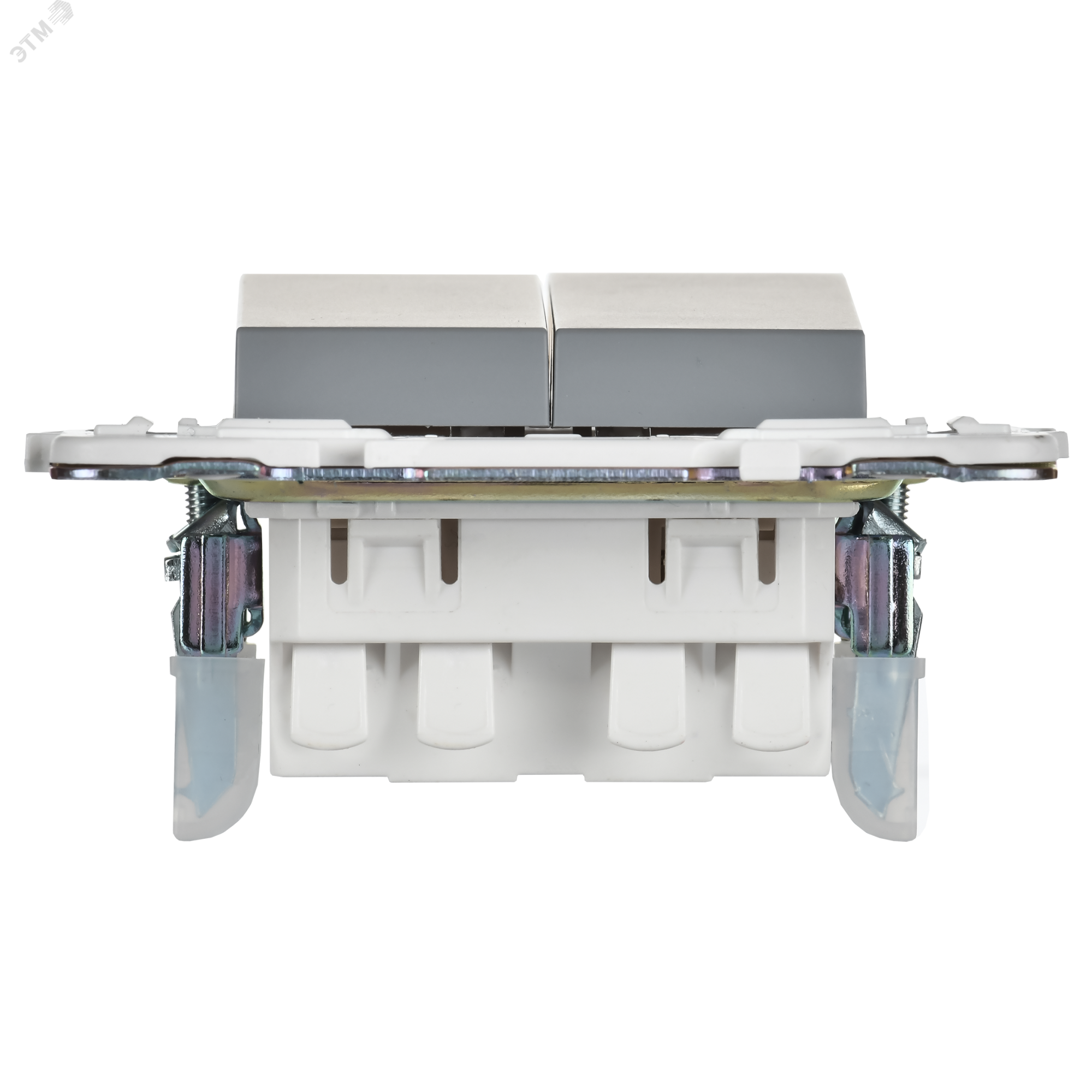 SKANDY Выключатель 2-клавишный проходной 10А SK-V05Gr серый IEK SK-V22-0-10-K03