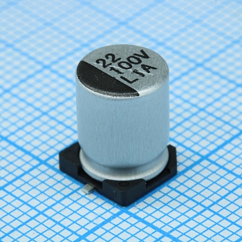 CK050M101F10PKKKV00R - Конденсатор алюминиевый электролитический 100мкФ 50В ±20% (8х10)мм SMD 315мА 2000часов 105°C лента на катушке