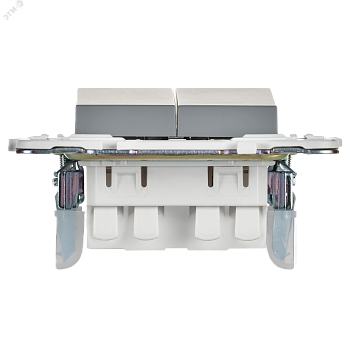 SKANDY Выключатель 2-клавишный проходной 10А SK-V05Gr серый IEK SK-V22-0-10-K03