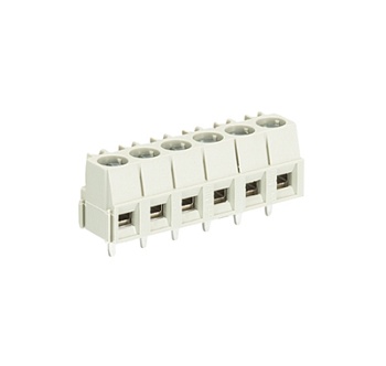 Клемма Wiecon 8192 / 6 OB - Клемма на печатную плату, подвод кабеля сбоку, 6 полюсов, шаг: 5,00 мм, винтовая фиксация провода, без маркировки, 300V, 10A, цвет: серый, серия 8192