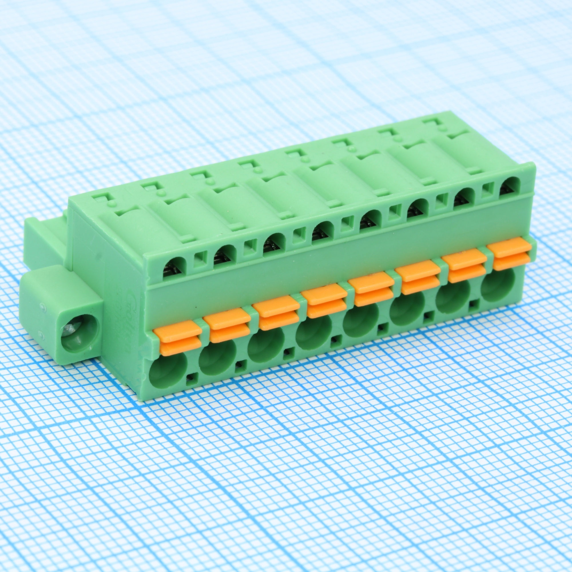 2EGTKDM-5.08-08P-14-00 - Нажимной безвинтовой клеммный блок 10 контактов шаг 5.08мм