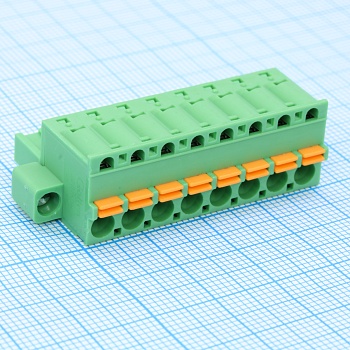 2EGTKDM-5.08-08P-14-00 - Нажимной безвинтовой клеммный блок 10 контактов шаг 5.08мм