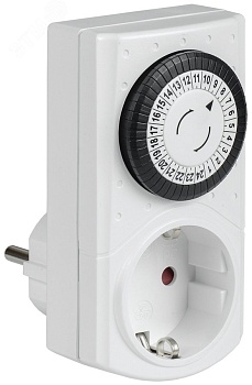 РТМ-1 Розетка-таймер механ. 30мин 24ч 48on/off 16А IP20 ERT-20-1-16-S-30-0-20-K01