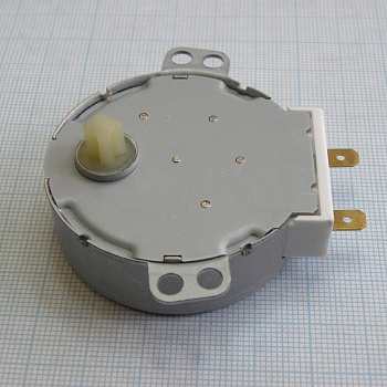 СВЧ:Двиг.тарелки 220V(пласт. вал крест) - СВЧ:Двигатель тарелки, 220В 4W 5RPM(оборотов в минуту), пластмассовый вал крестом, высота вала 7мм; 49TYZ-A2