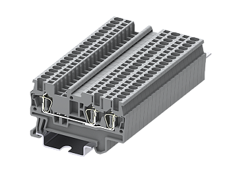 Проходная клемма TC1.5-3-GY - Проходная клемма, 3 точки подключения, тип фиксации провода: пружинный, номинальное сечение: 1,5 мм кв., 17,5A, 500V, ширина: 4,2 мм, цвет: серый, тип монтажа: DIN 35