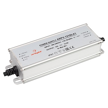 Блок питания ARPV-12150-A1 (12V, 12.5A, 150W) 034206 - Источник напряжения с гальванической развязкой для светодиодных изделий. Входное напряжение 200-240 VAC. Выходные параметры: 12 В, 12,5 А, 150 Вт. Встроенный PFC >0,5. Герметичный алюминиевый корпус I