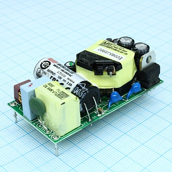 MFM-30-12 - AC-DC med, 30Вт, вход 80...264В AC 47...440 Гц, выход 12В/2.5А, изоляция 4000В AC, на плате 65.5х35х23мм, -40...+85°C