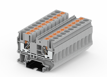 Проходная клемма TP6-2-GY - Проходная клемма, тип фиксации провода: push-in, номинальное сечение: 6 мм кв., 41A, 1000V, ширина: 8,2 мм, цвет: серый, тип монтажа: DIN 35