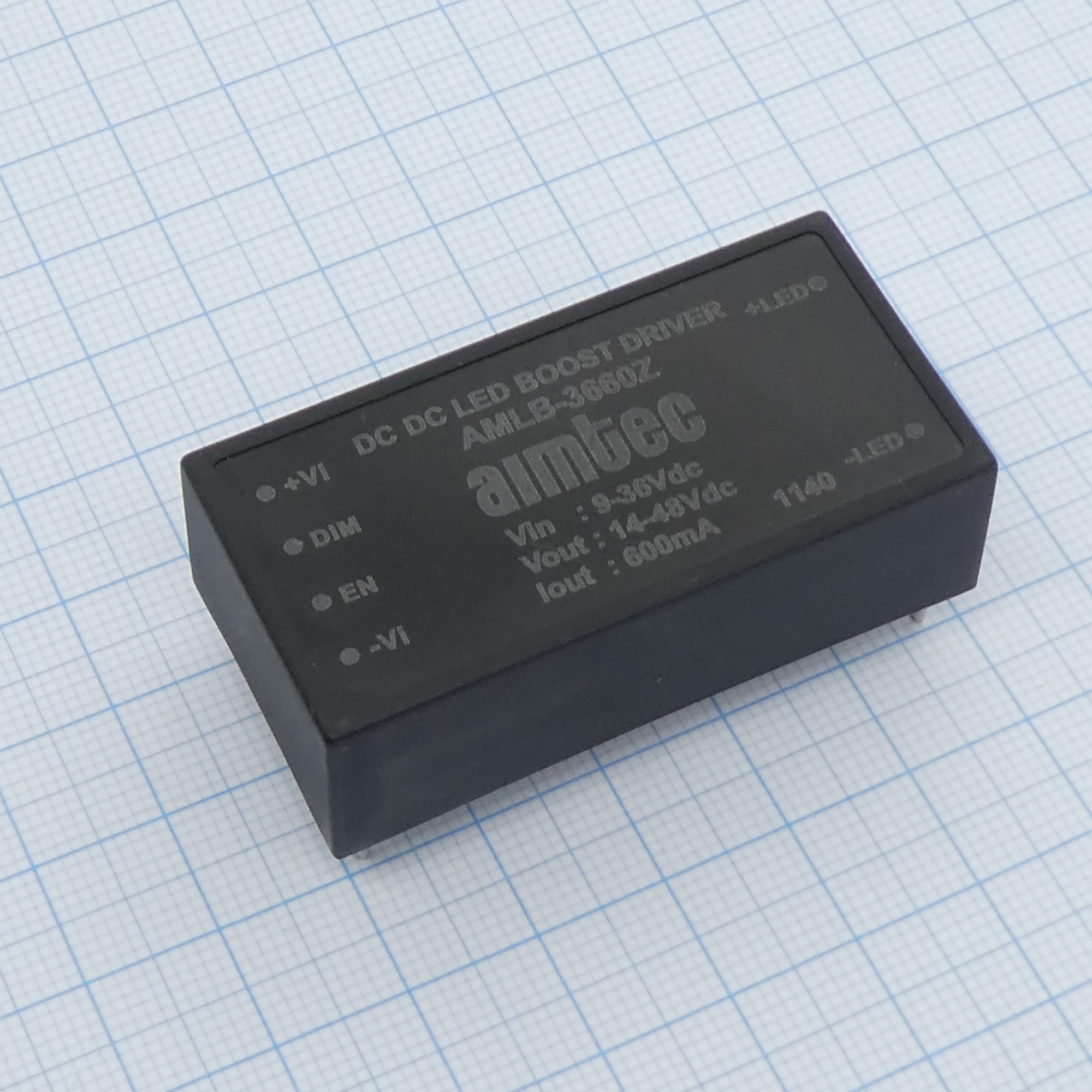 AM10EW-4812SH30-NZ - DC/DC, 10Вт, вход 18…75В, выход 12В/0.833А, изоляция 3000В DC, КПД 86%, максимальная емкостная нагрузка не более 470мкФ, вход On/Off, 2x1", 51.5x26.5x12мм, -40…85°C, пластик