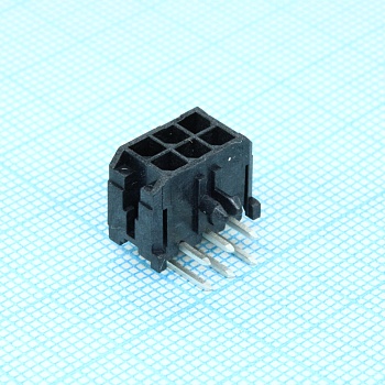 430450602 - Разъем типа провод-плата, 3 мм, 6 контакт(-ов), Штыревой Разъем, Серия Micro-Fit 3.0