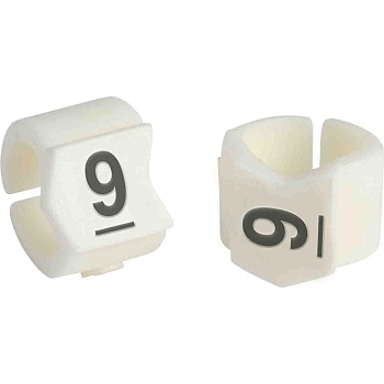 brd133409 - SCN-23-9 клипсы белые, 50шт/упак, для провода 5,9-8,5мм диаметра, легенда 9
