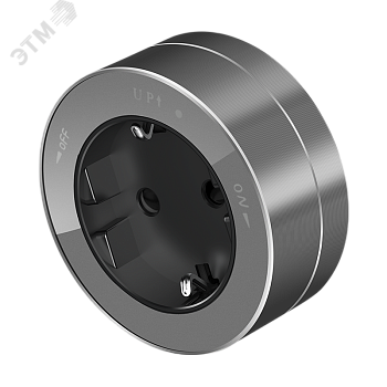 MultiTrack Розетка 2К+З круглая 16А/250В Графит MTK13001G