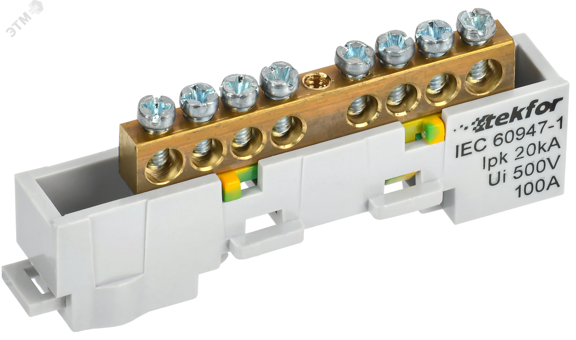 TEKFOR Шина PE земля неизолированная на универсальном держателе 6х9-8-Ж IEK TF-NN10-08-DL-K05