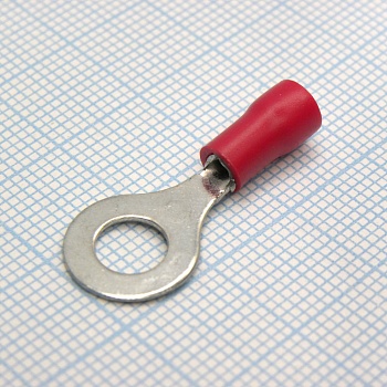 RV1.25-6 Red - наконечник кабельный кольцевой с изоляцией d=6.4мм, сеч. пров.0.5-1.5мм2