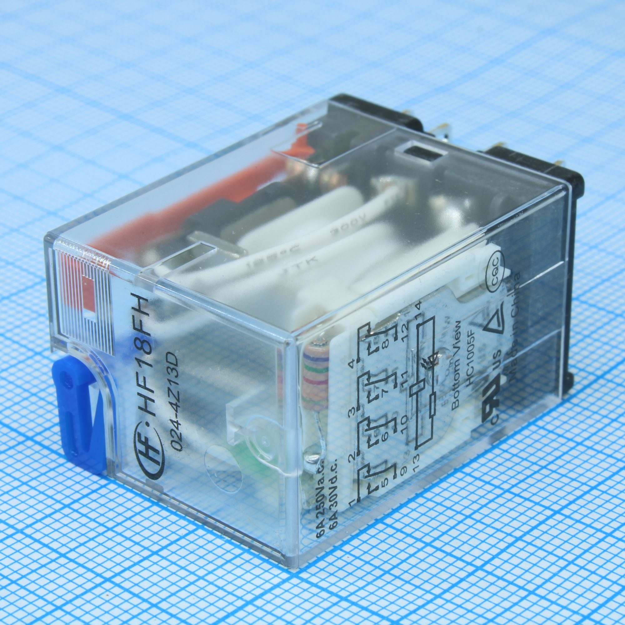HF18FH/024-4Z13D - Реле силовое, 6А 4 группы на переключение катушка 24В