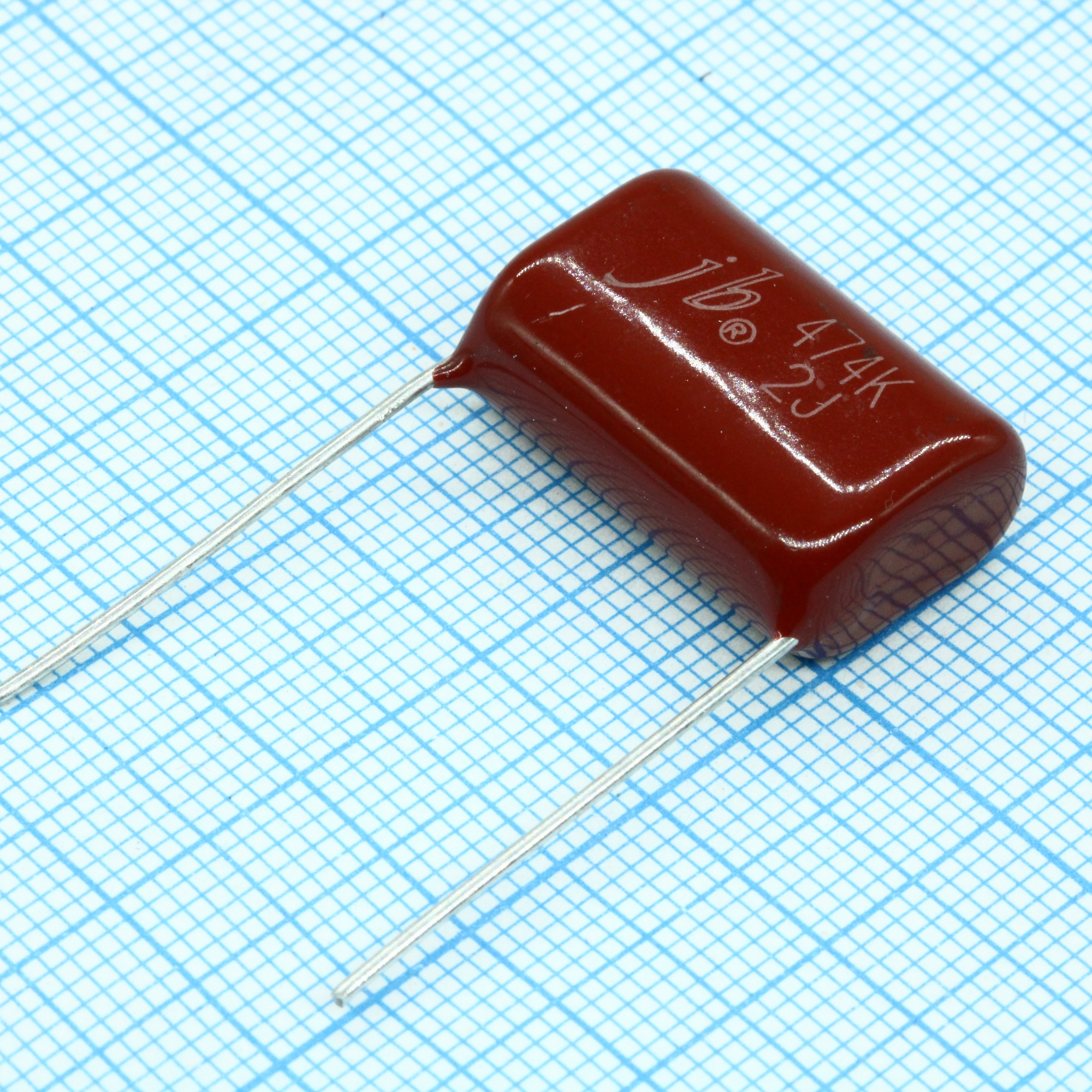 JFB02J474K200000B - Конденсатор металлоплёночный полиэтилентерефталатный 0.47мкФ 630В ±10% (24х11х17мм) шаг выводов 20мм 85°С россыпь