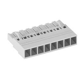 Розетка Wiecon 8113 BK / 8 OB - Розеточный разъем, на кабель, прямой, шаг 5,00 мм, 8 полюсов, номинальное сечение: 2,5 мм кв., обжимная фиксация провода, поставляется без контактов, 400V, 12А, без маркировки, цвет: серый, серия 8113 BK