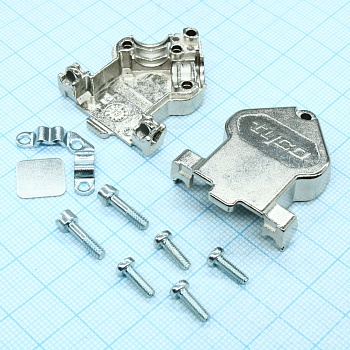 1534805-1 - Корпус D Sub, два ввода, Серия AMPLIMITE, DE, 45°, Корпус из Металла