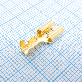 Контакт гнездовой DJ626-6.3C - Контакт гнездовой самофиксирующийся неизолированный 6.3мм под обжим на провод 0,8-2,0 мм2