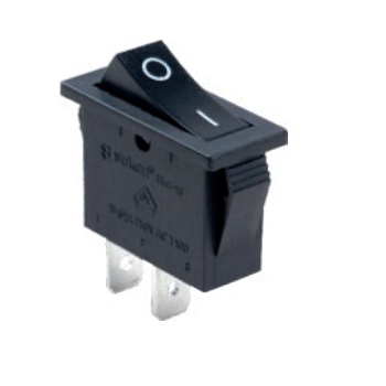 RK1-15B 1X1 B/B"0-" - Выключатель клавишный ON-OFF без подсветки цвет корпуса (черный) цвет кнопки (черный)