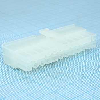 39012240 - Корпус разъема, монтажные ушки, UL 94V-2, Серия Mini-Fit Jr., Штекер, 24 вывод(-ов), 4.2 мм