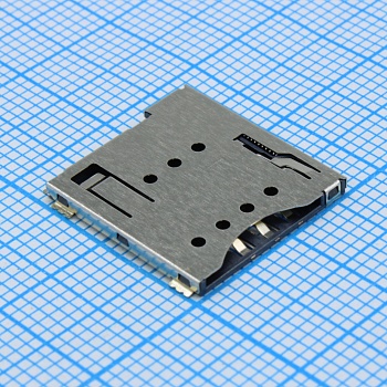 L-KLS1-SIM-090-(6+1)P-H1.5-R - Разъем микро SIM карты 6 контактов высота 1.5мм