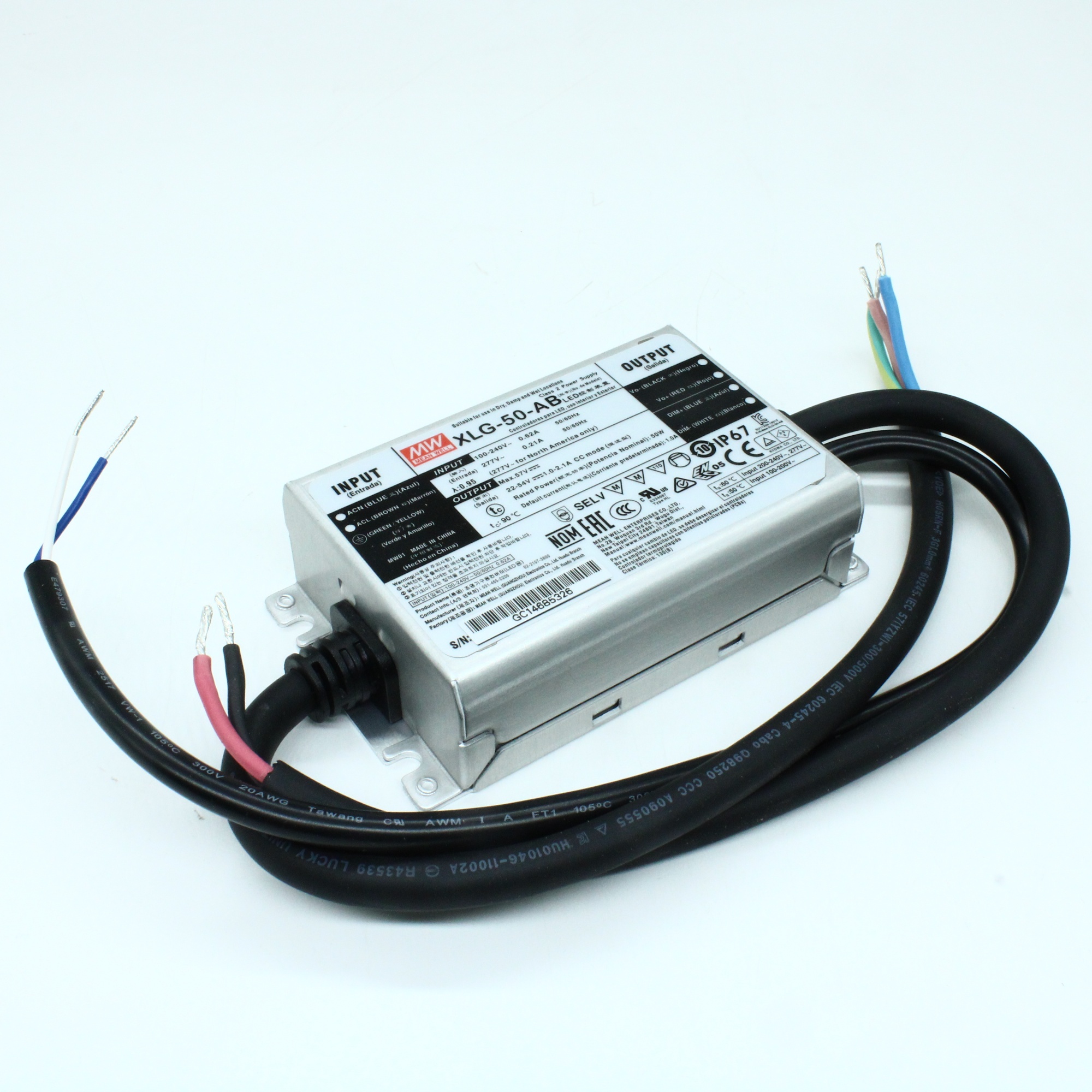 XLG-50-AB - AC/DC драйвер электропитания светодиодов 50Вт Single 7-Pin