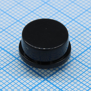 L-KLS7-TSC12-RB - Колпачок для кнопки тактильной круглый, диаметр 12мм, h=5.8мм, чёрный