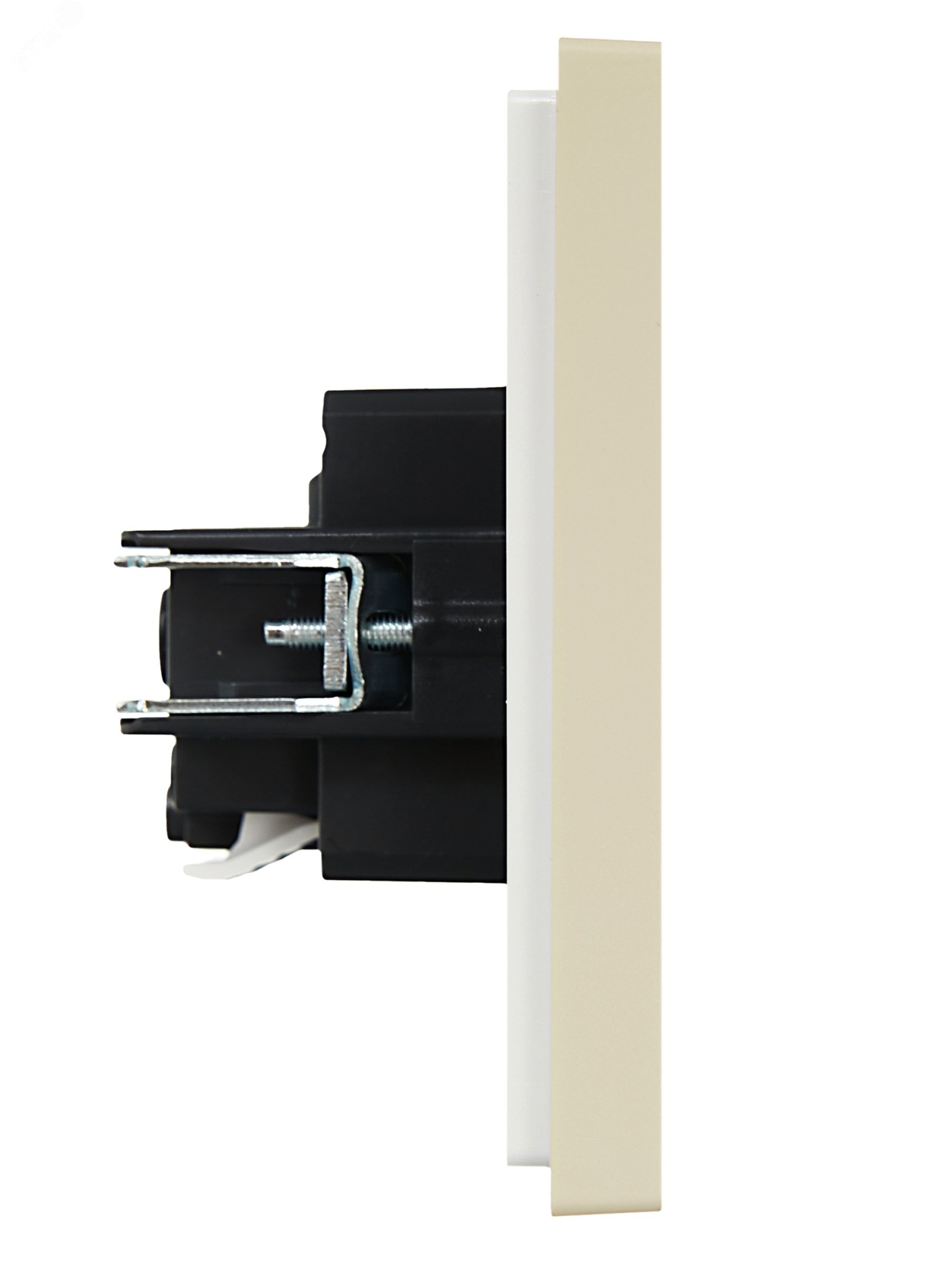 FORTE&PIANO Розетка 1-местная с заземлением с защитными шторками безвинтовое крепление 16А FP413 ваниль IEK FP-R14-16-1-K10