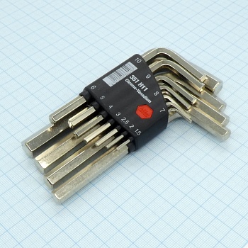 Набор шестигранников 351 H11 - Набор одиннадцать Г-образных ключей для винтов и болтов с внутренним шестигранником