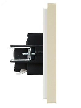 FORTE&PIANO Розетка 1-местная с заземлением с защитными шторками безвинтовое крепление 16А FP413 ваниль IEK FP-R14-16-1-K10