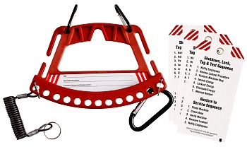 gws148861 - Держатель для замков и бирок поясной, нейлон, алюминий, сталь, количество отверстий для замков – 12, 132х194х27 мм, цвет – зеленый, 1 шт/упак