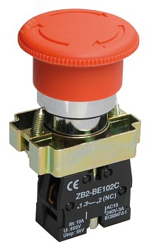 Кнопка управления "Грибок" LAY5-BS542 аварийная с фиксацией красн. BBG90-BS-K04