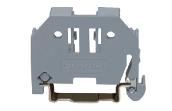 Концевой стопор 215203 - Концевой стопор на рейку DIN35, тип зажима: защелка, ширина: 6 мм, цвет: серый, пластик