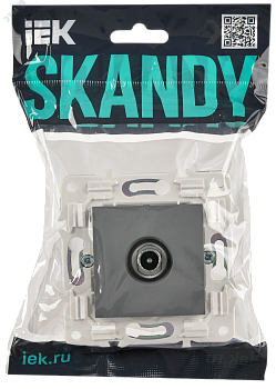 SKANDY Розетка TV проходная SK-A17Gr серый IEK SK-A10-P-K03