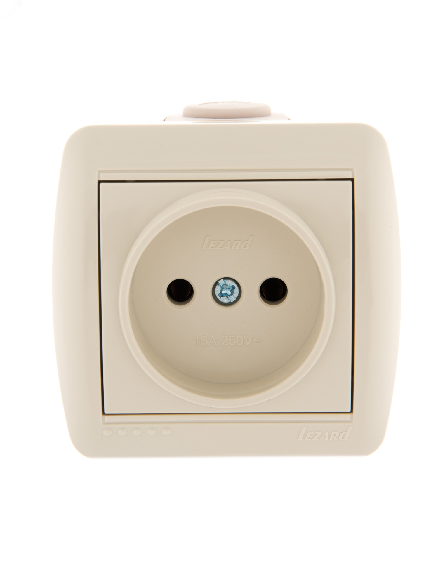 Розетка 1-м ОП Nata 16А IP20 без заземл. керамика крем. 710-0300-121