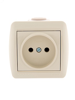 Розетка 1-м ОП Nata 16А IP20 без заземл. керамика крем. 710-0300-121