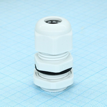 Кабельный ввод PG-11-LG - Кабельный ввод, PG11, диапазон зажимаемых проводников: 5 - 10 мм, удлиненная резьба, пластик, серый