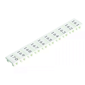 Шильдик 9705A/8/10B 161-170 - Маркировка для клемм сечением 6 мм.кв., шириной 8 мм, 10 шильдиков, белая, нанесенные знаки: 161 – 170