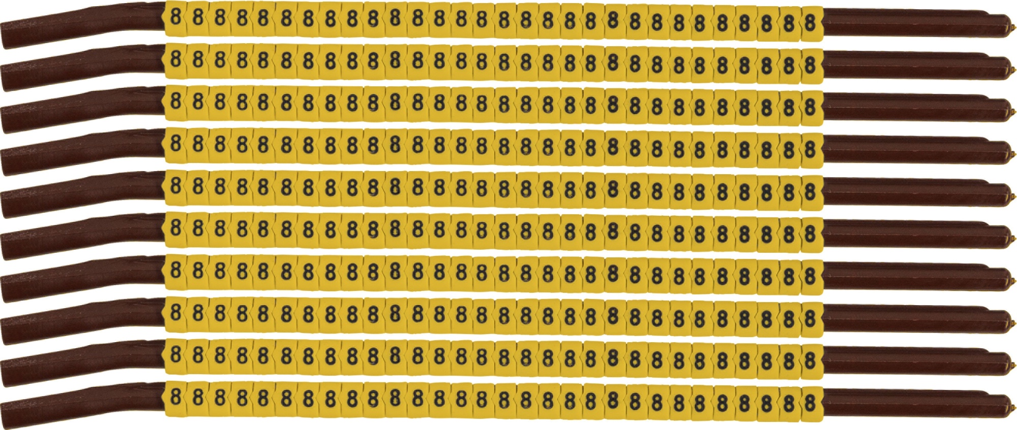 brd333908 - SCNG-15-8 клипсы жёлтые, 300шт/упак, для провода 3,8-4,6мм диаметра, легенда 8