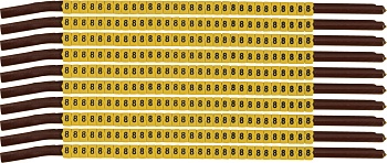 brd333908 - SCNG-15-8 клипсы жёлтые, 300шт/упак, для провода 3,8-4,6мм диаметра, легенда 8