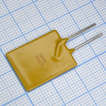 LP16-1000F - Самовосстанавливающийся предохранитель PTC 10A(hold) 17A(trip) 16V 100A 3.3W 12.5s 0.003Ohm Radial 17.2 X 3 X 27mm Bag