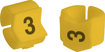 brd333403 - SCNG-23-3 клипсы жёлтые, 50шт/упак, для провода 5,9-8,5мм диаметра, легенда 3