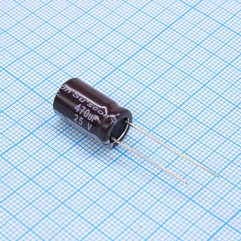 MF025M471G16PKKKS00R - Конденсатор алюминиевый электролитический 470мкФ 25В ±20% (10х16мм) радиальный 5мм 0.06Ом 1210мА 5000час 105°C россыпь