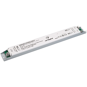 Блок питания ARV-SP24150-LONG-PFC-1-10V-A (24V, 6.25A, 150W) 025517 - Диммируемый источник напряжения по стандарту 1-10 В с гальванической развязкой для светодиодных изделий. Входное напряжение 220-240 VAC. Выходные параметры: 24 В, 6.25 А, 150 Вт. Встрое